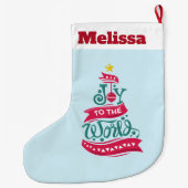 世界のクリスマス引用文タイポグラフィ ラージクリスマスストッキング (裏面)