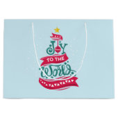 世界のクリスマス引用文タイポグラフィ ラージペーパーバッグ (正面)