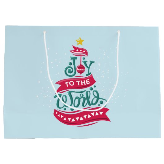 世界のクリスマス引用文タイポグラフィ ラージペーパーバッグ (裏面)