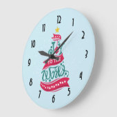 世界のクリスマス引用文タイポグラフィ ラージ壁時計 (傾斜)