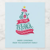 世界のクリスマス引用文タイポグラフィ ワインラベル (シングルラベル)