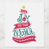 世界のクリスマス引用文タイポグラフィ ワインラベル (シングルラベル)