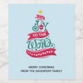 世界のクリスマス引用文タイポグラフィ ワインラベル (シングルラベル)