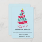 世界のクリスマス引用文タイポグラフィ 出欠カード (正面/裏面)