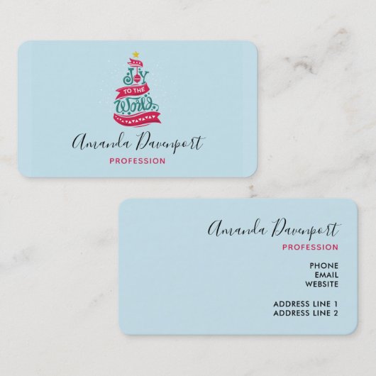 世界のクリスマス引用文タイポグラフィ 名刺 (正面/裏面)