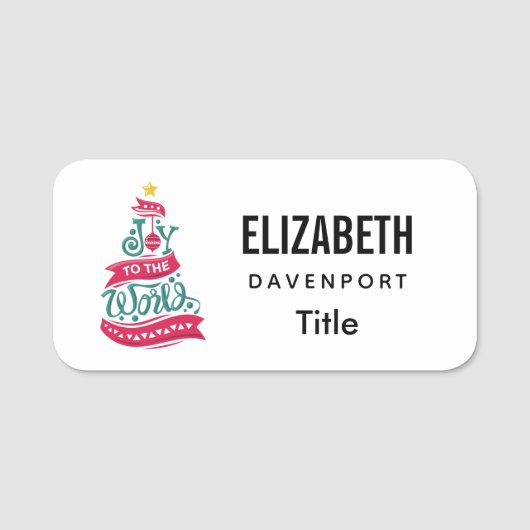 世界のクリスマス引用文タイポグラフィ 名札 (正面)