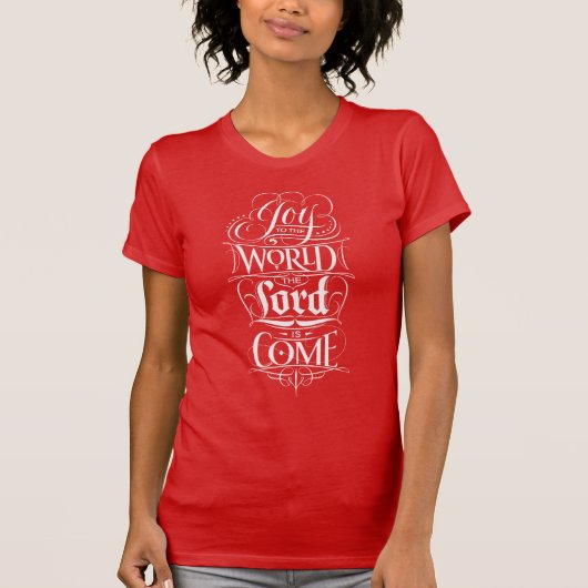 世界のクリスマス書道クリスチャンへの喜び Tシャツ (正面)