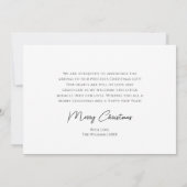 世界のクリスマス誕生発表の喜び シーズンカード (裏面)