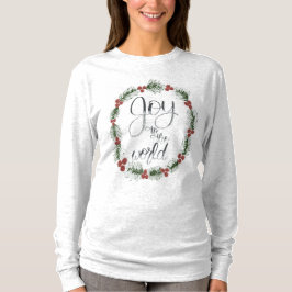世界のクリスマス長袖Tシャツへの喜び Tシャツ
