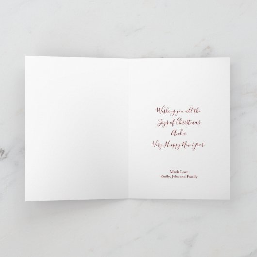 世界のクリスマス・キャロル歌詞エンジェルへの喜び シーズンカード (内部)