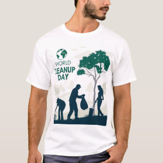 世界のクリーンアップ日 – エコアクションTシャツ Tシャツ