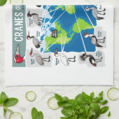 世界のクレーン キッチンタオル (折り畳み)