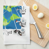 世界のクレーン キッチンタオル (四つ折り)