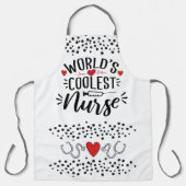 世界のクールナースはスポット赤いハート エプロン (正面)