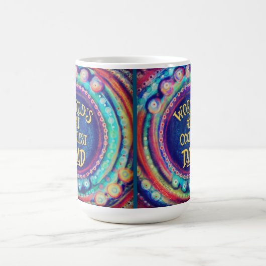 世界のクールパパモダン鼓動 コーヒーマグカップ (中央)