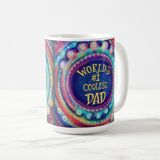 世界のクールパパモダン鼓動 コーヒーマグカップ (正面右)