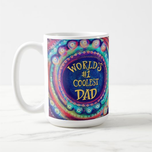 世界のクールパパモダン鼓動 コーヒーマグカップ (左)