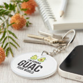 世界のグアカモールアボカドおもしろいを食べる キーホルダー (正面右)