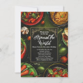 世界のグルメ ディナー パーティー フード テイスティング ツアー 招待状 (正面)