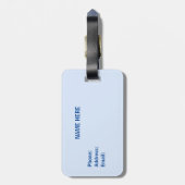 世界のグローブツアーとライトブルーの旗 ラゲッジタグ (裏面縦)