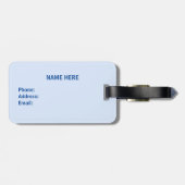 世界のグローブツアーとライトブルーの旗 ラゲッジタグ (裏面横)