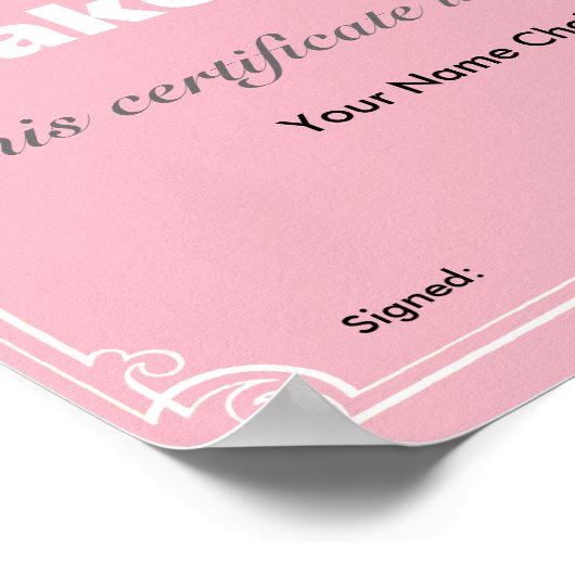 世界のケーキ最高のメーカー ポスター (角)