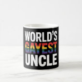 世界のゲイエストアンクルLGBTQゲイプライドアリーレインボー コーヒーマグカップ (中央)