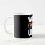 世界のゲイエストアンクルLGBTQゲイプライドアリーレインボー コーヒーマグカップ (左)