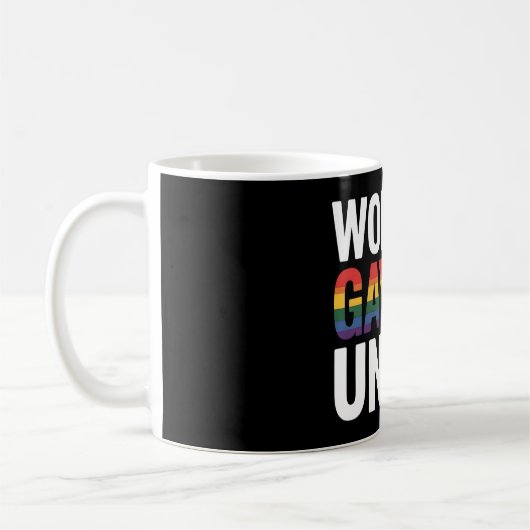 世界のゲイエストアンクルLGBTQゲイプライドアリーレインボー コーヒーマグカップ (左)