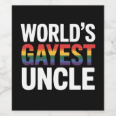 世界のゲイエストアンクルLGBTQゲイプライドアリーレインボー ワインラベル (シングルラベル)