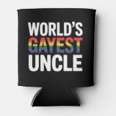 世界のゲイエストアンクルLGBTQゲイプライドアリーレインボー 缶クーラー (正面)