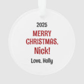 世界のコギ父最高の犬のパパクリスマスプレゼント オーナメント (裏面)