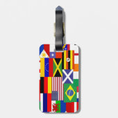 世界のコラージュの旗 ラゲッジタグ (裏面縦)