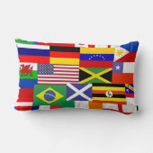 世界のコラージュの旗 ランバークッション (裏面)