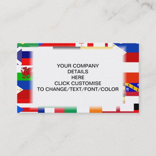 世界のコラージュの旗 名刺 (正面)