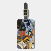 世界のコラージュ ラゲッジタグ (正面縦)