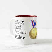 世界のコーヒ最高のーマグ・スティーラーノベルティギフトアイディア ツートーンマグカップ (正面左)