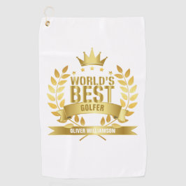 世界のゴルファー最高の金ゴールド5つ星 ゴルフタオル