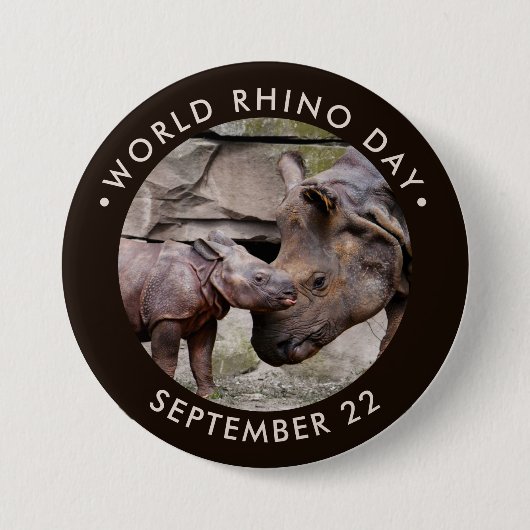 世界のサイの日 缶バッジ (正面)