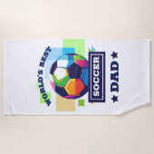 世界のサッカー最高のパパ |父の日贈り物 ビーチタオル (正面)