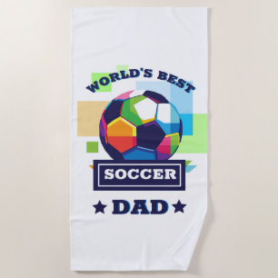 世界のサッカー最高のパパ  父の日贈り物 ビーチタオル
