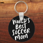 世界のサッカー最高のマムトレンディースタイリッシュ キーホルダー (正面)
