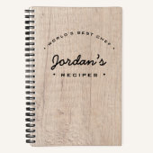 世界のシェフ最高のレシピウッドボーパーソナライズされたド ノートブック (正面)