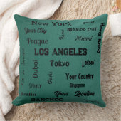 世界のシックなエメラルドグリーンの大都市 クッション (ブランケット)