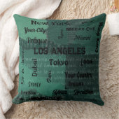 世界のシックなエメラルドグリーン素朴なメガシティ クッション (ブランケット)