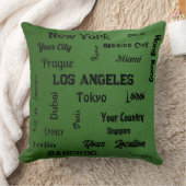 世界のシックなセージ緑の大都市 クッション (ブランケット)