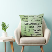 世界のシックなセージ緑の素朴な大都市 クッション (椅子)