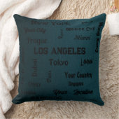 世界のシックなダークブルーのメガシティ クッション (ブランケット)