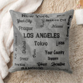 世界のシックな灰色の石の光メガシティ クッション (ブランケット)