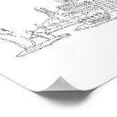 世界のスカイライン（黒+白） ポスター (角)